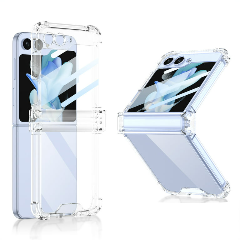 ELEHOLD Clear Case for Samsung Galaxy Z Flip 5 Case with Built-in