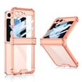 thumbnail image 1 of ELEHOLD Clear Case for Samsung Galaxy Z Flip 5 Case with Built-in Small Screen Protector Hinge Protection Ultra Slim Fit Shockproof Clear Case for Samsung Galaxy Z Flip5 2023,Pink, 1 of 5