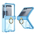 thumbnail image 1 of ELEHOLD Clear Case for Samsung Galaxy Z Flip 7 with Ring Holder, Shockproof Shock-Absorbent Ring Holder Hinge Protection Cover Lightweight Anti-Scratch Protective Case,Blue, 1 of 7