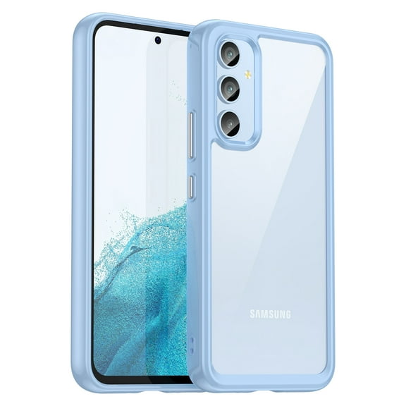 ELEHOLD Clear Case for Samsung Galaxy A54 5G Acrylic Transparent Non-Yellowing Slim Lightweight Shockproof Clear Case,Blue