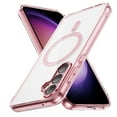 thumbnail image 1 of ELEHOLD Clear Case for Samsung Galaxy A55, Shockproof Anti-Yellowing Magnetic Phone Case,Ultra Slim Anti-Scratch Hard Back Cover,Pink, 1 of 7