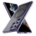 thumbnail image 1 of ELEHOLD Clear Case for Samsung Galaxy S24, Shockproof Anti-Yellowing Magnetic Phone Case,Ultra Slim Anti-Scratch Hard Back Cover,Purple, 1 of 8