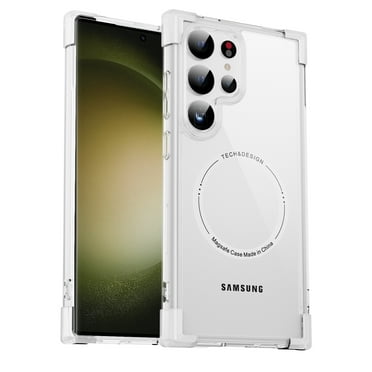 ELEHOLD Clear Case for Samsung Galaxy S24 Ultra, Shockproof Anti-Scratch Magnetic Clear Phone Case Cover,Clear