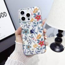 ELEHOLD Clear Case for iPhone 15 Pro,Flower Floral Pattern, Slim Thin Anti-Yellowing Transparent Clear Flexible Shockproof Case for iPhone 15 Pro,A