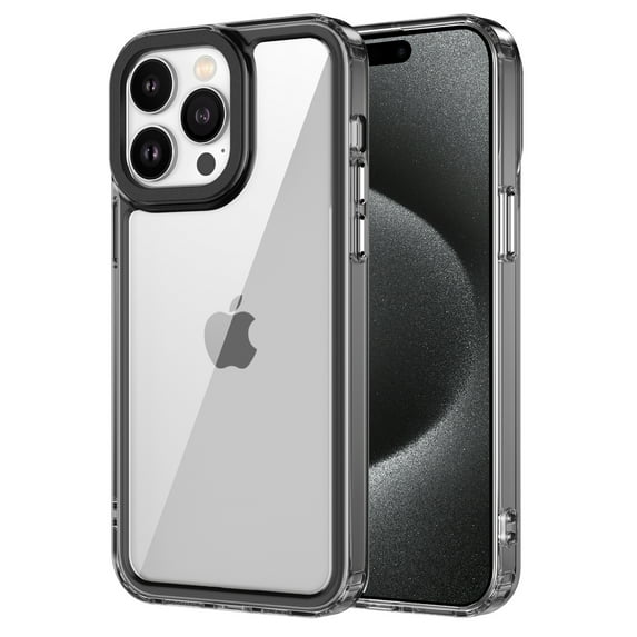 ELEHOLD Clear Case for iPhone 15 Pro Transparent Crystal Clear Anti-Yellowing Shockproof Slim Thin Lightweight Cover for iPhone 15 Pro Case, Black