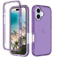 thumbnail image 1 of ELEHOLD Clear Case for iPhone 16, Anti-Yellowing Anti-Scratch Soft TPU Transparent Back Case,Purple, 1 of 4