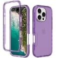thumbnail image 1 of ELEHOLD Clear Case for iPhone 16 Pro, Anti-Yellowing Anti-Scratch Soft TPU Transparent Back Case,Purple, 1 of 6