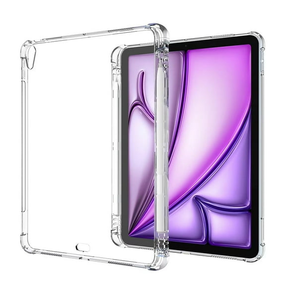 ELEHOLD Clear Case for iPad Air 13 inch 2024, Slim Thin Transparent Crystal Case with Pen Holder Non-Yellowing Anti-Scratch Shockproof Durable Case for iPad Air 13-in. (M2),Clear