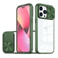 thumbnail image 1 of ELEHOLD Clear Case for iPhone 14 Pro Max Crystal Transparent Acrylic Sliding Camera Lens Protection Non-Yellowing Anti-Fingerprint Shockproof Slim Thin Case 6.7 inch,Olive, 1 of 6