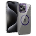 thumbnail image 1 of ELEHOLD Clear Case for iPhone 15 Pro Max, Compatible with Mag safe Accessory Military Grade Drop Protection Anti-Yellowing Clear Slim Rugged Shockproof Protective Case for iPhone 15 Pro Max,Purple, 1 of 8
