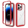 thumbnail image 1 of ELEHOLD Clear Case for iPhone 15 Pro Max,Rugged Transparent Back Shell Shockproof Flexible Bumper Anti-Scratch Non-Yellowing Case for iPhone 15 Pro Max 6.7" ,Red, 1 of 6
