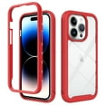 thumbnail image 1 of ELEHOLD Clear Case for iPhone 15 Pro,Rugged Transparent Back Shell Shockproof Flexible Bumper Anti-Scratch Non-Yellowing Case for iPhone 15 Pro 6.1" ,Red, 1 of 7