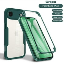 ELEHOLD Clear Case for iPhone 17 Air Full Body Protection Case with Built-in Screen Protector,Slim Thin Shockproof Anti-Scratch Transparent Clear Case for iPhone 17 Air,Green