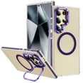 thumbnail image 1 of ELEHOLD Clear Frosted Rugged Case For Samsung Galaxy A15 Magnetic Shockproof Cover, MagSafe Compatible, Skin-Friendly, With Metal Lens Protection Frame Kickstand, Purple, 1 of 9