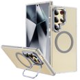thumbnail image 1 of ELEHOLD Clear Frosted Rugged Case For Samsung Galaxy S23 Ultra Magnetic Shockproof Cover, MagSafe Compatible, Skin-Friendly, With Metal Lens Protection Frame Kickstand, Gray, 1 of 9