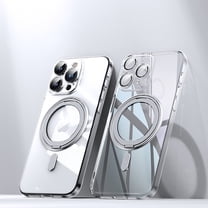 ELEHOLD Clear Magnetic Case for iPhone 14 Crystal Clear Anti-Yellowing Case with 360° Rotation Ring Stand Bracket Non-Slip Shockproof Anti-Scratch Case for iPhone 14  6.1",Clear