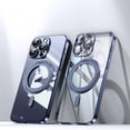 thumbnail image 1 of ELEHOLD Clear Magnetic Case for iPhone 14 Pro Max Crystal Clear Anti-Yellowing Case with 360° Rotation Ring Stand Bracket Non-Slip Shockproof Anti-Scratch Case for iPhone 14 Pro Max 6.7",Blue, 1 of 9