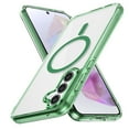 thumbnail image 1 of ELEHOLD Clear Magnetic Phone Case for Samsung Galaxy S25, Compatible with Wireless Charging Slim Translucent Matte Back Shockproof Anti-Fingerprint Cover for Samsung Galaxy S25,Green, 1 of 7