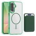 thumbnail image 1 of ELEHOLD Clear Magnetic Wallet Case For Samsung Galaxy A16 5G , Mag Safe Compatible Transparent Hard PC + TPU Back Shockproof Protection Case Cover with Magnetic Card Holder ,Green, 1 of 8