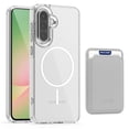 thumbnail image 1 of ELEHOLD Clear Magnetic Wallet Case For Samsung Galaxy A35 , Mag Safe Compatible Transparent Hard PC + TPU Back Shockproof Protection Case Cover with Magnetic Card Holder ,White, 1 of 7