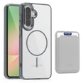 thumbnail image 1 of ELEHOLD Clear Magnetic Wallet Case For Samsung Galaxy A35 , Mag Safe Compatible Transparent Hard PC + TPU Back Shockproof Protection Case Cover with Magnetic Card Holder ,Gray, 1 of 8