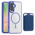 thumbnail image 1 of ELEHOLD Clear Magnetic Wallet Case For Samsung Galaxy A36 5G , Mag Safe Compatible Transparent Hard PC + TPU Back Shockproof Protection Case Cover with Magnetic Card Holder ,Darkblue, 1 of 7