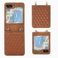 thumbnail image 1 of ELEHOLD Crossbody Case for Samsung Galaxy Z Flip 6, Fashion Premium PU Leather Case with Shoulder Strap for Women Men Shockproof Case Cover for Samsung Galaxy Z Flip 6, Brown, 1 of 6