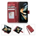 thumbnail image 1 of ELEHOLD Crossbody Case for Samsung Galaxy Z Fold 5 Leather Wallet Case with Card Holders Pen Slot Kickstand Magnetic Clasp Shoulder Strap Shockproof Cover for Samsung Galaxy Z Fold 5 2023,Red, 1 of 9