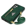thumbnail image 1 of ELEHOLD Crossbody Leather Wallet Case for Samsung Galaxy S24 Credit Card Slots Zipper Pocket Kickstand Function Shockproof Purse Case with Adjustable Shoulder Strap for Samsung S24,Green, 1 of 7