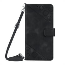 ELEHOLD Crossbody Leather Wallet Case for iPhone 14 Pro Practical Card Holders Stand Function Detachable Shoulder Strap Shockproof Purse Case Women Girls for iPhone 14 Pro  6.1" -Black