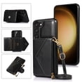 thumbnail image 1 of ELEHOLD Crossbody Luxury Wallet Case for Samsung Galaxy S23 Plus/S23+ 6.6" with Card Slots, Magnetic Button Detachable Shoulder Strap Purse Phone Case, Black, 1 of 1