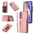 thumbnail image 1 of ELEHOLD Crossbody Wallet Case for Samsung Galaxy A14 5G with RFID Card Slots Zipper Pocket Kickstand Function Shockproof Purse Case with Detachable Shoulder Strap,Rosegold, 1 of 9