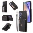 thumbnail image 1 of ELEHOLD Crossbody Wallet Case for Samsung Galaxy A14 5G with RFID Card Slots Zipper Pocket Kickstand Function Shockproof Purse Case with Detachable Shoulder Strap,Black, 1 of 9