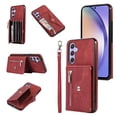 thumbnail image 1 of ELEHOLD Crossbody Wallet Case for Samsung Galaxy A14 5G with RFID Card Slots Zipper Pocket Kickstand Function Shockproof Purse Case with Detachable Shoulder Strap,Red, 1 of 9