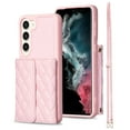 thumbnail image 1 of ELEHOLD Crossbody Wallet Case for Samsung Galaxy S21+, Soft PU Leather Card Holder Magnetic Flip Folio Purse Case with Lanyard for Samsung S21 Plus,Pink, 1 of 6