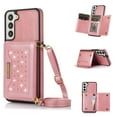 thumbnail image 1 of ELEHOLD Crossbody Wallet Case for  Samsung Galaxy S23 Plus/S23+, RFID Blocking Card Holders Bling Diamond Sparkle Design Detachable Shoulder Strap for Girls Women Purse Case,Pink, 1 of 8