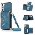 thumbnail image 1 of ELEHOLD Crossbody Wallet Case for  Samsung Galaxy S23 Plus/S23+, RFID Blocking Card Holders Bling Diamond Sparkle Design Detachable Shoulder Strap for Girls Women Purse Case,Blue, 1 of 8