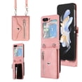 thumbnail image 1 of ELEHOLD Crossbody Wallet Case for Samsung Galaxy Z Flip 5 with RFID Card Slots Zipper Pocket Kickstand Function Shockproof Purse Case with Detachable Shoulder Strap for Samsung Z Flip 5,  Rosegold, 1 of 11