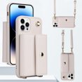 thumbnail image 1 of ELEHOLD Crossbody Wallet Case for iPhone 15 PU Leather Double Buttons Shockproof Flip Cover with Detachable Shoulder Strap Card Slots Kickstand,White, 1 of 10