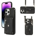 thumbnail image 1 of ELEHOLD Crossbody Wallet Case For iPhone 11 Pro Max,with RFID Card Slots Zipper Pocket Kickstand Function Shockproof Purse Case with Detachable Shoulder Strap,Black, 1 of 1