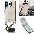 thumbnail image 1 of ELEHOLD Crossbody Wallet Case for iPhone 12 Pro, iPhone 12 Case with Card Holder, Zipper Card Slot Shockproof Purse Cover with Removable Lanyard 6.1 Inch,Gray, 1 of 8