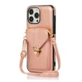 thumbnail image 1 of ELEHOLD Crossbody Wallet Case for iPhone 16 Pro Max,Back Credit Card Holder Metal Snap Luxury Purse Case with Shoulder Strap for Women Girls for iPhone 16 Pro Max,Rosegold, 1 of 8