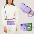 thumbnail image 1 of ELEHOLD Crossbody Wallet Case for iPhone 8 Plus/iPhone 7 Plus, Zipper Phone Case with Card Holder Large Capacity Wrist Strap Leather Purse Cover 5.5 Inch for Women Men,Purple, 1 of 1
