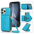 thumbnail image 1 of ELEHOLD Crossbody Wallet Phone Case for iPhone 15 Pro Max with Detachable Shoulder Strap,Magnetic Clasp Credit Card Holders PU Leather Kickstand Shockproof Purse Case 6.7" for Women Girls,Blue, 1 of 9
