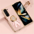 thumbnail image 1 of ELEHOLD Cute Case for Samsung Galaxy Z Fold 5 2023 Ultra Slim Thin Three-Dimensional Astronaut Hidden Kickstand Finger Ring Holder Plating Shockproof Case for Galaxy Z Fold 5,Lightpink, 1 of 13