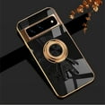 thumbnail image 1 of ELEHOLD Cute Case for Google Pixel 7  Ultra Slim Thin Three-Dimensional Astronaut Hidden Kickstand Finger Ring Gold Plating Shockproof Case, Black, 1 of 7