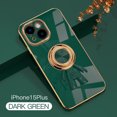 thumbnail image 1 of ELEHOLD Cute Case for iPhone 15 Plus Ultra Slim Thin Three-Dimensional Astronaut Hidden Kickstand Finger Ring Holder Stand Gold Plating Shockproof Case for iPhone 15 Plus,Darkgreen, 1 of 12