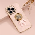 thumbnail image 1 of ELEHOLD Cute Case for iPhone 15 Pro Ultra Slim Thin Three-Dimensional Astronaut Hidden Kickstand Finger Ring Holder Stand Gold Plating Shockproof Case for iPhone 15 Pro,Lightpink, 1 of 12