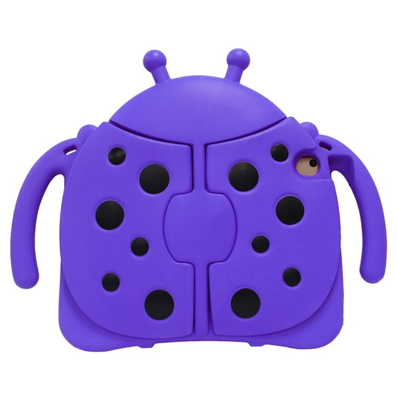 ELEHOLD Cute Kids Case for iPad 6th/5th Gen/Pro 9.7" iPad 9.7 inch Case Beetle Wings Design Handle Grip Kickstand Function Shockproof Protective Case for iPad 9.7" 2016/2017/2018,Purple