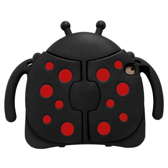 ELEHOLD Cute Kids Case for iPad 9th/8th/7th Generation iPad 10.2 inch Case Beetle Wings Design Handle Grip Kickstand Function Shockproof Protective Case for iPad 10.2" 2021/2020/2019,Black